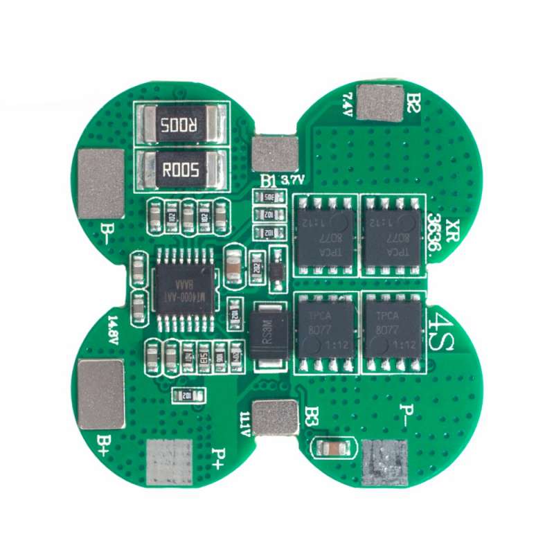 Vue composants BMS 4S 15A avec 4 MOS